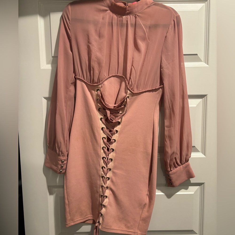 mesh and corset bottom mid dress. worn twice . good condition